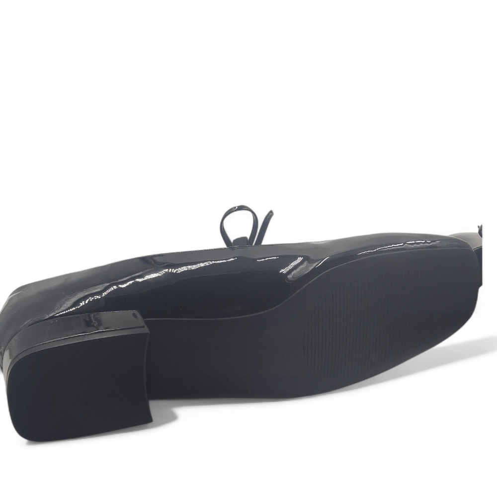 MADDEN Girl Mary Jane Flats Black Patent Square Toe Bow Ladylike Minimal 8.5 LNC - Picture 7 of 9